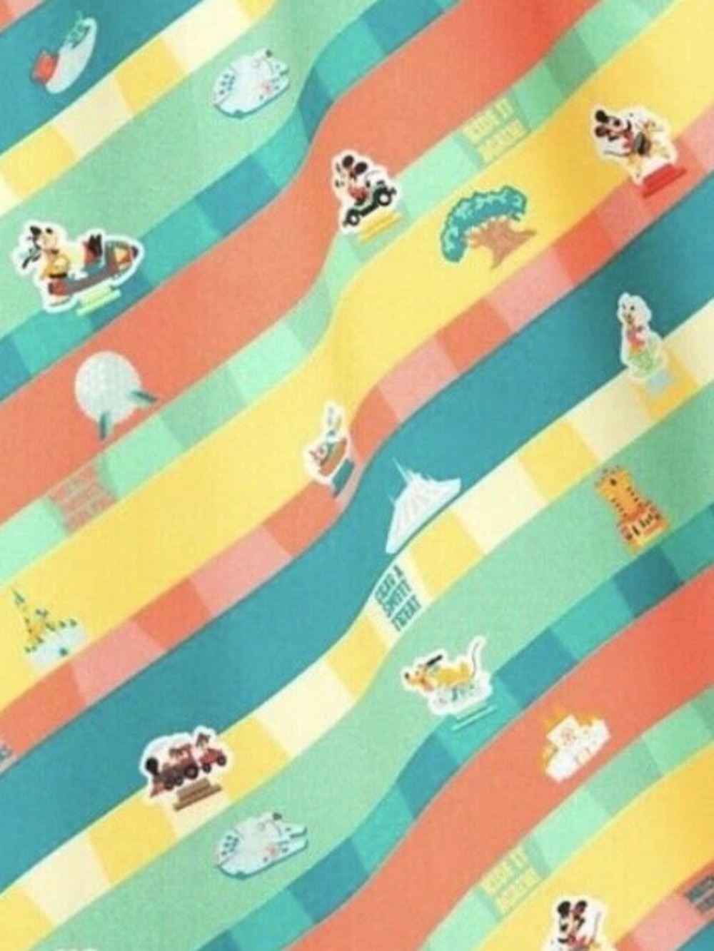 NWT Disney Belted Chevron Stripe Size 1X Full Skirt Dress in Teal & Coral - Picture 5 of 7